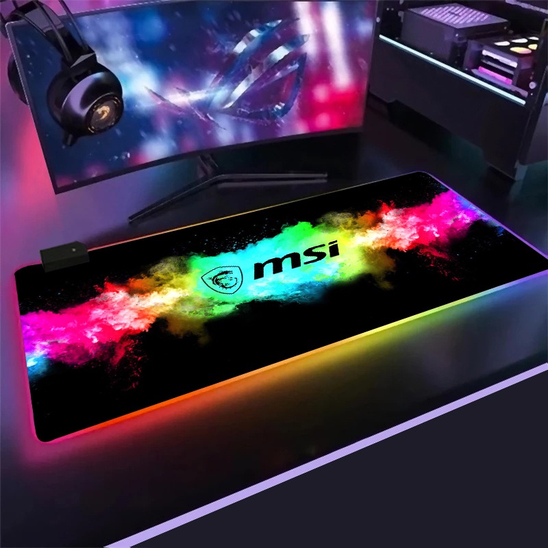 MSI Mouse Pad RGB Mousepad Keyboard Gaming Carpet Backlit Mat Cputer Pc Gaming Table Gamer Mausepad Desk Mat mouse pad gift Y241121