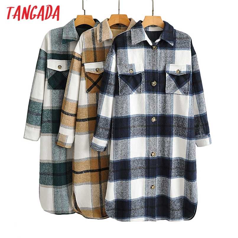 Tangada Autumn Winter Women green plaid Long Coat Jacket Casual Warm Overcoat Fashion Long Coats AI35 211019
Tangada Autumn Winter Women green plaid Long Coat Jacket Casual Warm Overcoat Fashion Long Coats AI35 211019