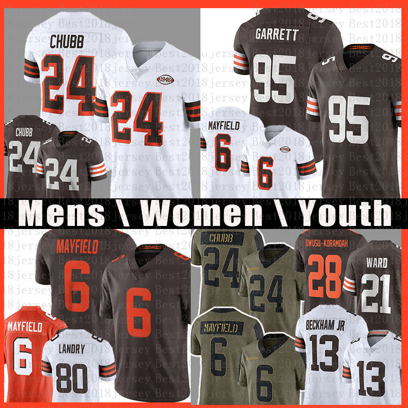 Jarvis Landry 6 Baker Mayfield 24 Nick Chubb Football Jersey Odell Beckham Jr. Myles Garrett Owusu-Koramoah Denzel Ward Greg Newsome II Hunt Peoples-Jones McLaughlin, Mens jersey(bl) 
Jarvis Landry 6 Baker Mayfield 24 Nick Chubb Football Jersey Odell Beckham Jr. Myles Garrett Owusu-Koramoah Denzel Ward Greg Newsome II Hunt Peoples-Jones McLaughlin, Mens jersey(bl)