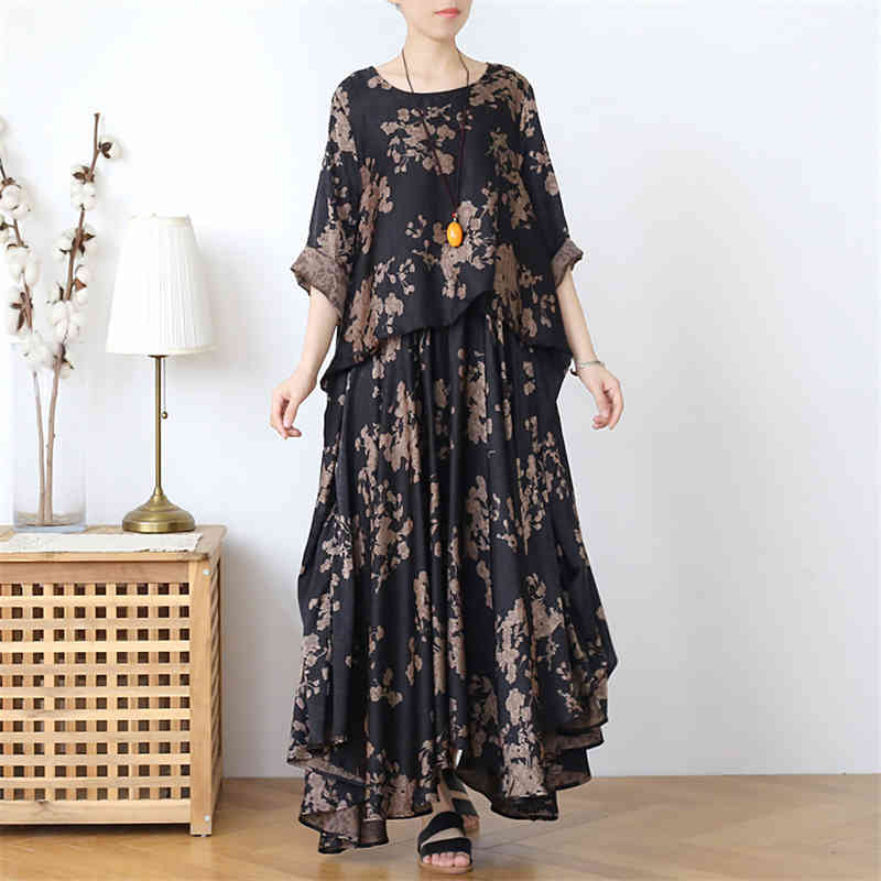 Johnature Women Black Vintage Print Floral Dresses Patchwork Loose Fake Two-piece Clothes Autumn Silk Female Dresses 210521, Multi
Johnature Women Black Vintage Print Floral Dresses Patchwork Loose Fake Two-piece Clothes Autumn Silk Female Dresses 210521, Multi