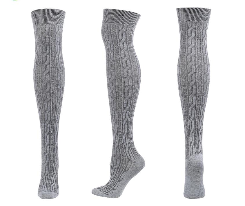 Cable Knit Thigh-High Socks: Fashionable & Warm Legwear for Women's Winter Boots, in Grey/Black/White/Navy/Coffee, Light grey
Cable Knit Thigh-High Socks: Fashionable & Warm Legwear for Women's Winter Boots, in Grey/Black/White/Navy/Coffee, Light grey