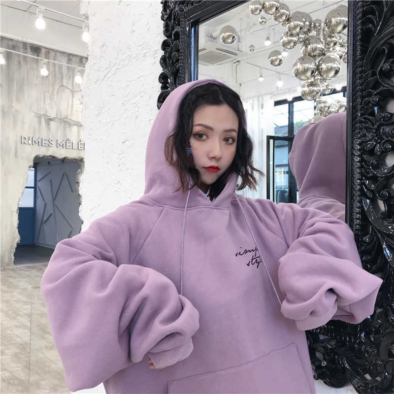 Winter ulzzang fashion simple plus velvet thickening hooded sweatshirt Harajuku loose solid color casual female 210608, Green
Winter ulzzang fashion simple plus velvet thickening hooded sweatshirt Harajuku loose solid color casual female 210608, Green