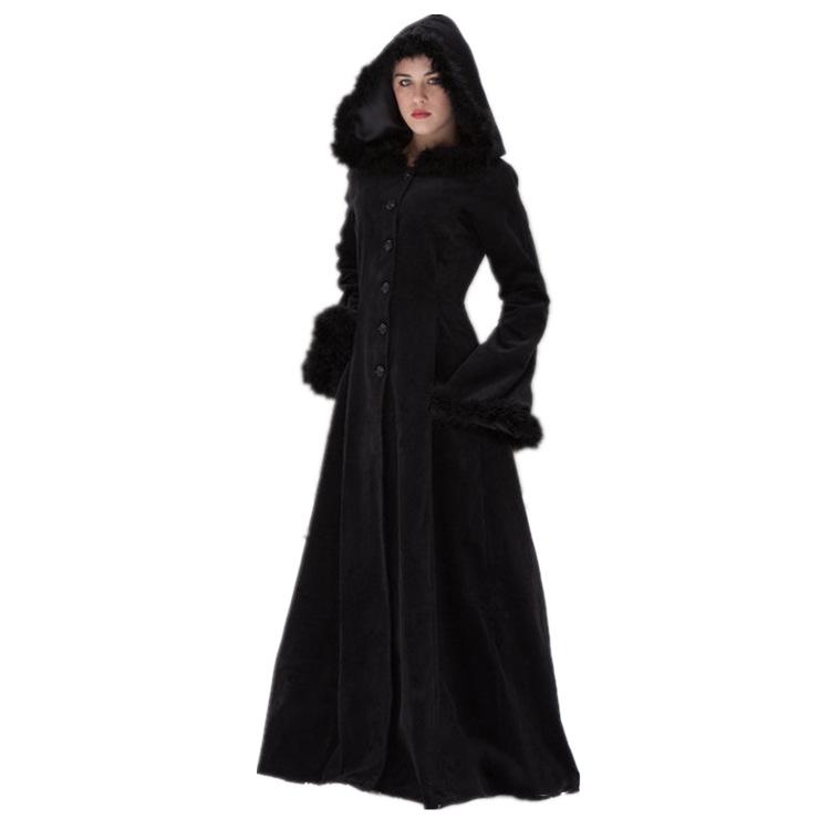 Women' Wool & Blends Women Autumn Winter Vintage Coat Steampunk Floor Length Hooded Medieval Warm Fur Trim Maxi Gothic Witch Party Costume, Black
Women' Wool & Blends Women Autumn Winter Vintage Coat Steampunk Floor Length Hooded Medieval Warm Fur Trim Maxi Gothic Witch Party Costume, Black