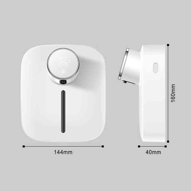 Automatic Foam Liquid Soap Dispenser with Temperature Digital Rechargeable Sensor Touchless Hand Sanitizer Machine for Bathroom 211206