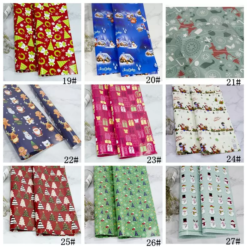 Christmas Wrapping Paper Christmas Decoration Gift Box DIY Package Paper Cartoon Santa Claus Snowman Deer Present Wrapping Paper