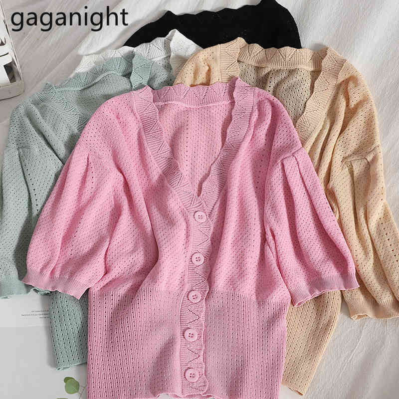 Gaganight Knitted Cadigans Crop Tops for Women Floral V-Neck Button Up Tees Summer Short Sleeve Hollow Out Casual T-shirts 210519, Black
Gaganight Knitted Cadigans Crop Tops for Women Floral V-Neck Button Up Tees Summer Short Sleeve Hollow Out Casual T-shirts 210519, Black