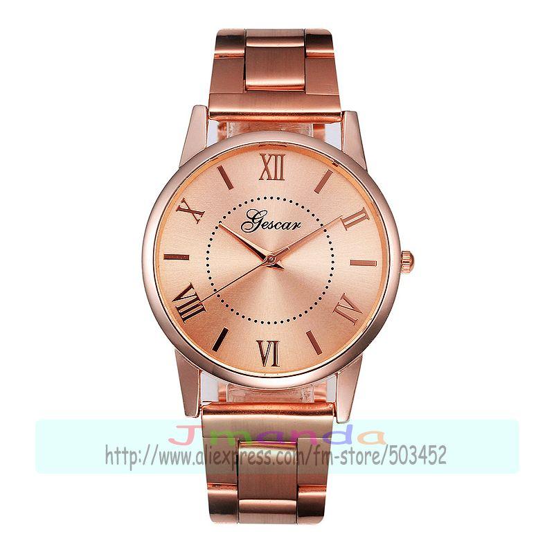Wristwatches 100pcs/lot 884701 Gescar Brand Alloy Watch Gold Rose Silver Color Roman Style Wrap Quartz Casual Wholesale Clock