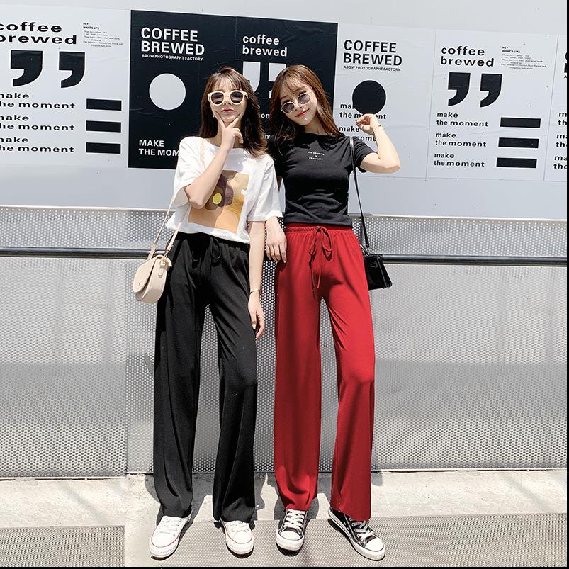 women capri wide leg pants silky loose pant for high waist straight trousers casual streetwear elegant fashion long, Black;white
women capri wide leg pants silky loose pant for high waist straight trousers casual streetwear elegant fashion long, Black;white