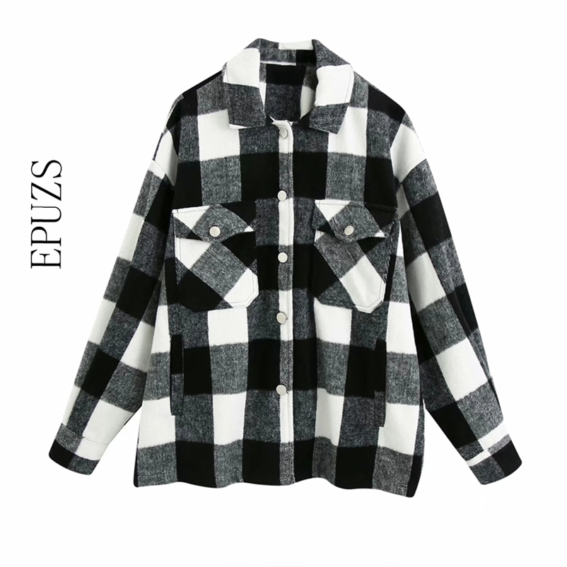 women black Plaid jacket winter coat casual Long Sleeve thick coats female Oversized ladies korean outwear 210521, Red
women black Plaid jacket winter coat casual Long Sleeve thick coats female Oversized ladies korean outwear 210521, Red