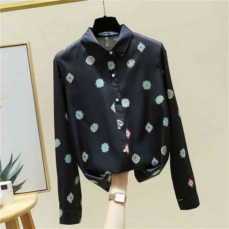 Autumn Fashion Women's Long Sleeves Turn Down Collar Retro Print OL Shirts Female Office Ladies Shirt Blouse Tops A4033 210519, Beige
Autumn Fashion Women's Long Sleeves Turn Down Collar Retro Print OL Shirts Female Office Ladies Shirt Blouse Tops A4033 210519, Beige