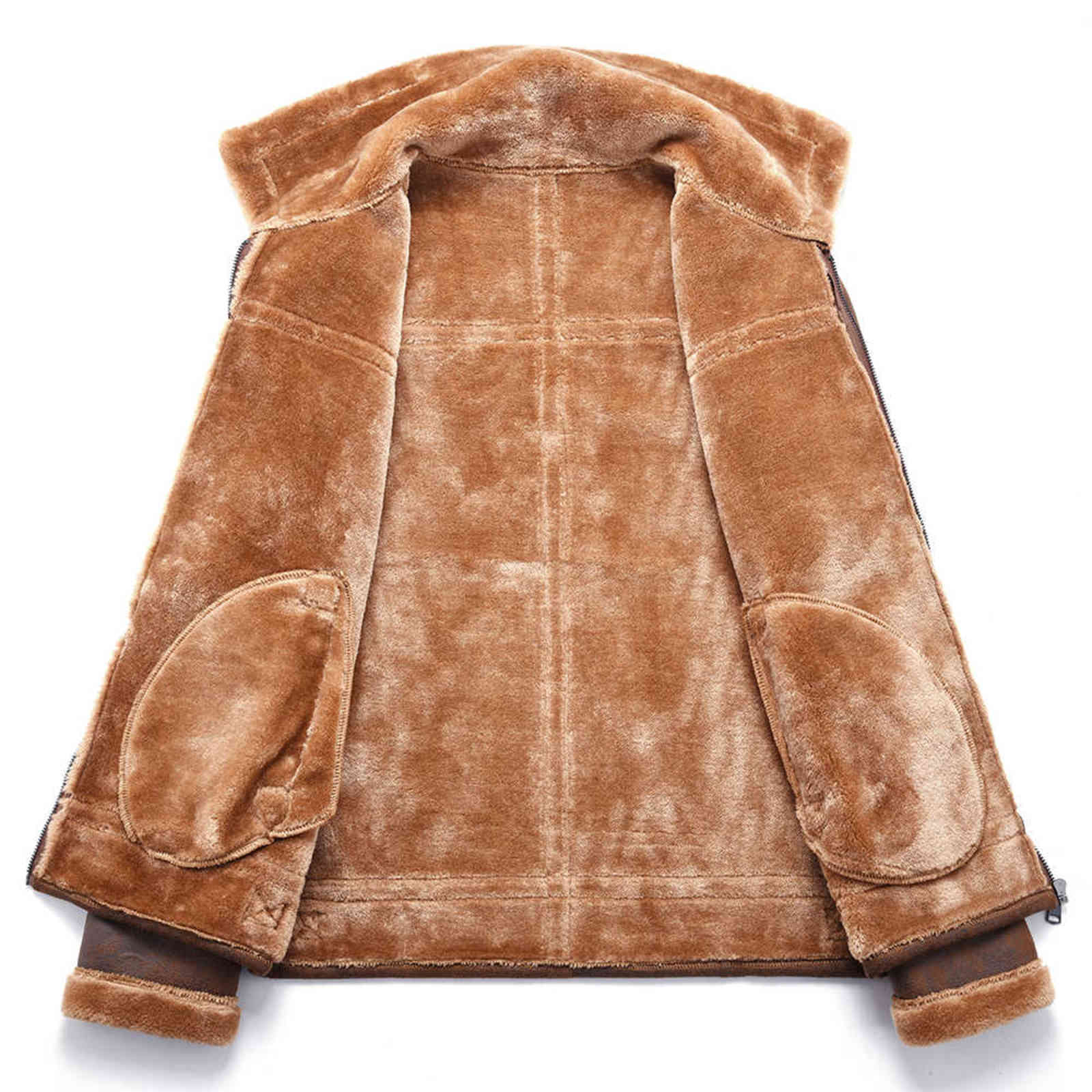 Men Autumn Fashion Outwear Vintage Warm Fleece Leather Jacket Coat Men Casual Classic Motor Biker Bomber Leather Jacket Men 211111