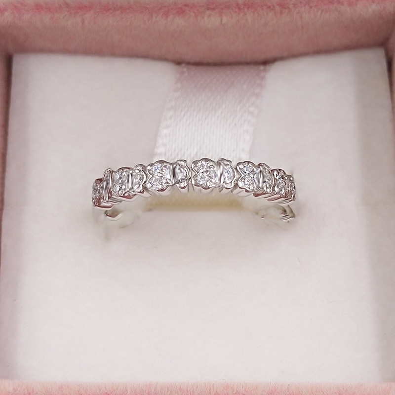 White Gold Fancy Ring With Diamond 925 Sterling Silver rings Andy Jewel c014745000