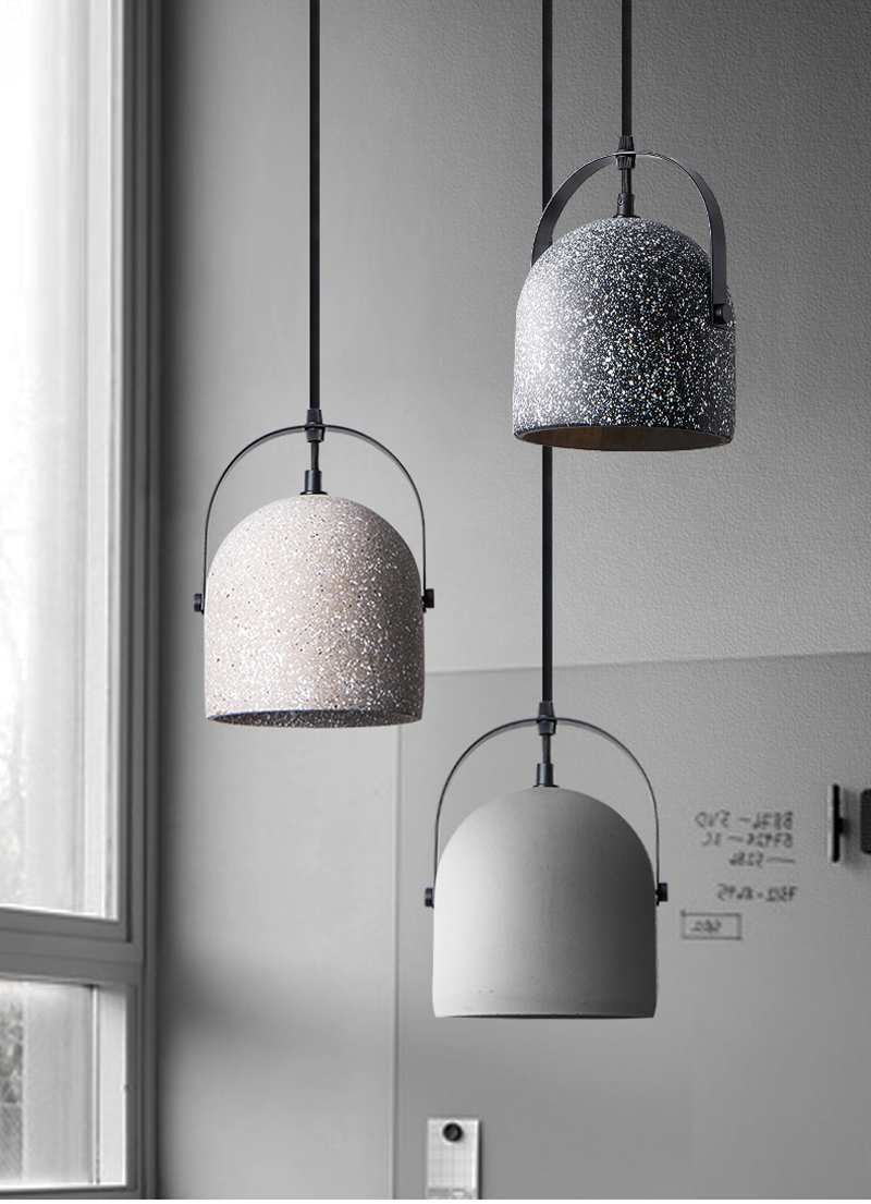 Postmodern Cement Cord Pendant Lights Dining Room Lamp Creative Simple Handwork Droplight E27 6w Led Lighting Fixture