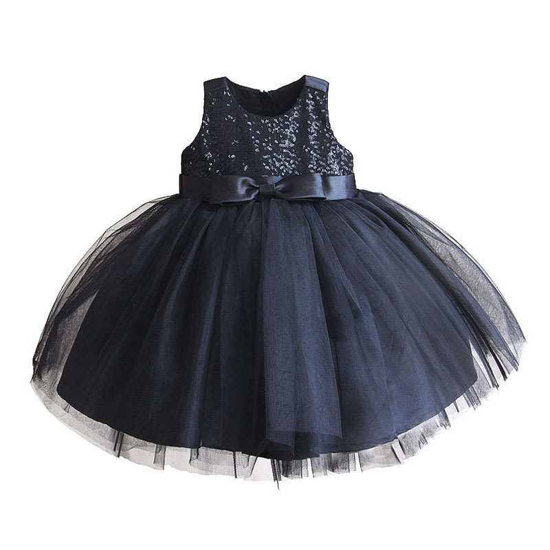 

Girl's New Baby Girls Outfits Dresses for 1st First Birthday Party Black White Sequined Children Kids Tutu Dress 6 12 24M 3 Years 1027, As picture