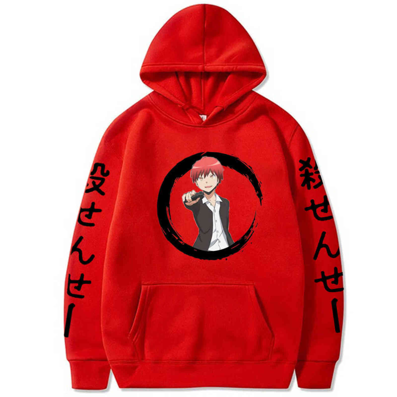 Anime Assassination Classroom Print Hoodies Long Sleeve Sweatshirt Unisex Harajuku Akabane Karma Pullover Tops Y1109