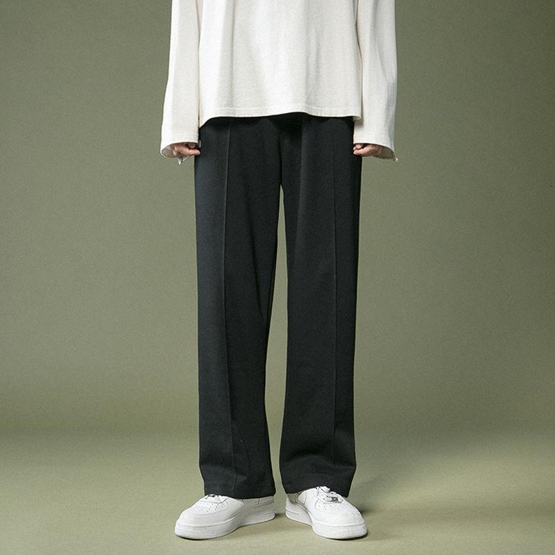 Spring Summer Wide-leg Pants Men's Fashion Black Gray Sweatpants Men Streetwear Loose Straight Joggers Track Mens Trousers