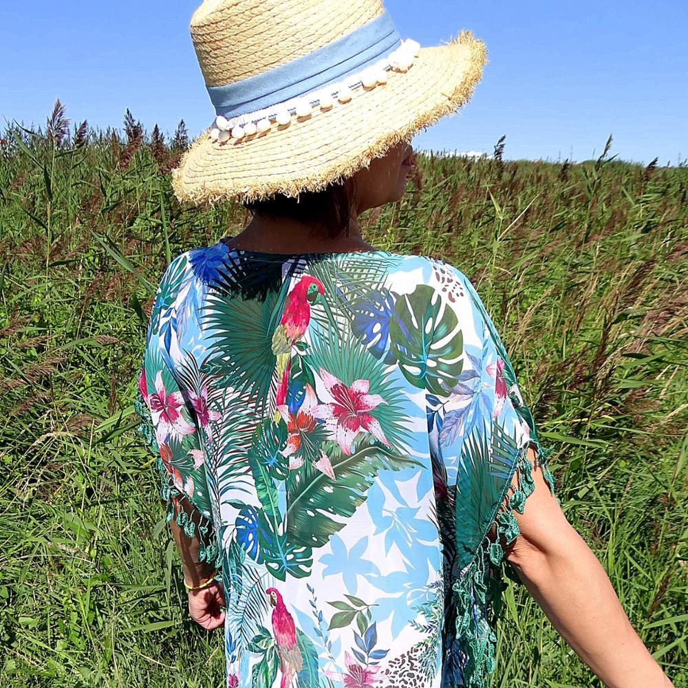 Tunic for Beach Bathing suit cover ups Chiffon Dress Women wear Bikini up Saida de Praia #Q523 210420