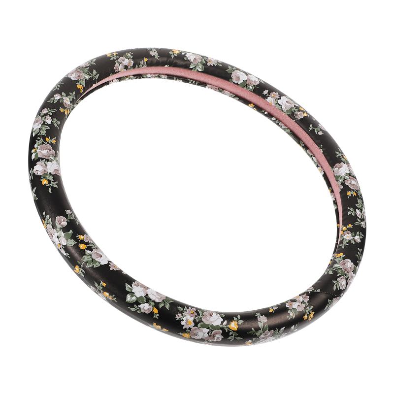 Steering Wheel Covers Peony Auto Protective Cover Leather Sleeve