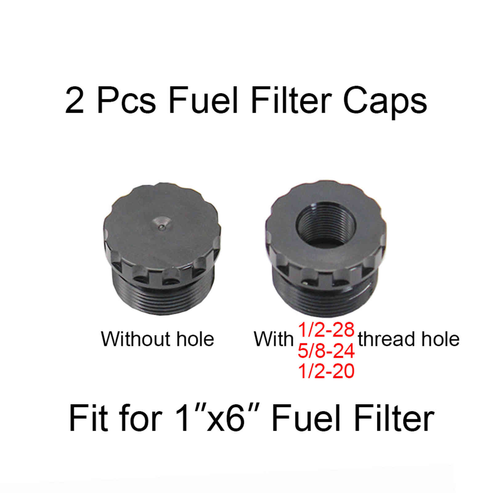2 Pcs Aluminum Fuel Filter Solvent Trap End Cap Thread Caps 1/2-20 1/2-28 5/8-24 Fit for 1"x6" Filters NAPA 4003 WIX 24003
2 Pcs Aluminum Fuel Filter Solvent Trap End Cap Thread Caps 1/2-20 1/2-28 5/8-24 Fit for 1"x6" Filters NAPA 4003 WIX 24003