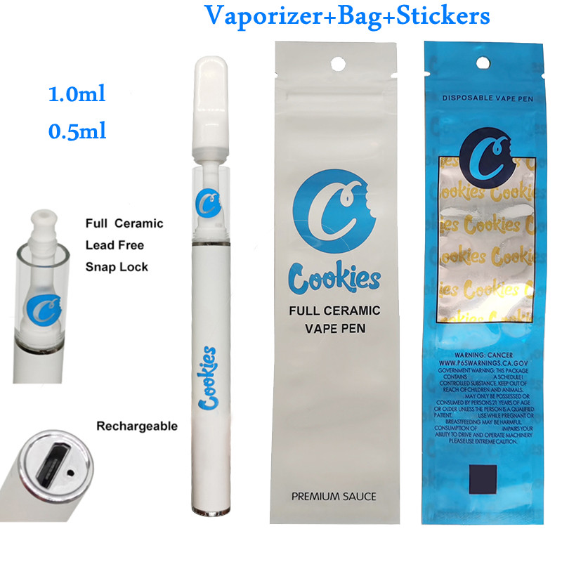Cookies Full Ceramic Disposable vape pen E-cigarettes Delta 8 Thick Rechargeable 290mah battery 0.5ml 1.0ml Empty 510 Cartridges with bags Hologram Stickers Lead Free
Cookies Full Ceramic Disposable vape pen E-cigarettes Delta 8 Thick Rechargeable 290mah battery 0.5ml 1.0ml Empty 510 Cartridges with bags Hologram Stickers Lead Free