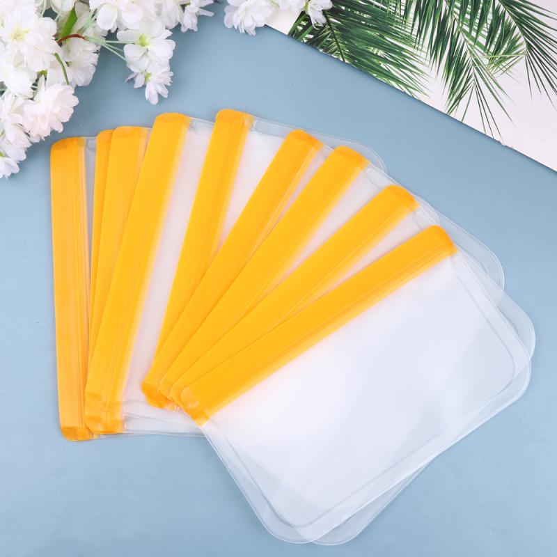 12pcs PEVA Flat Sealed Bag Freshness Protection Package Self Sealing Storage For Fruit Vegetable Orange (5pcs Size 2, 5 Colanders & Str Stra