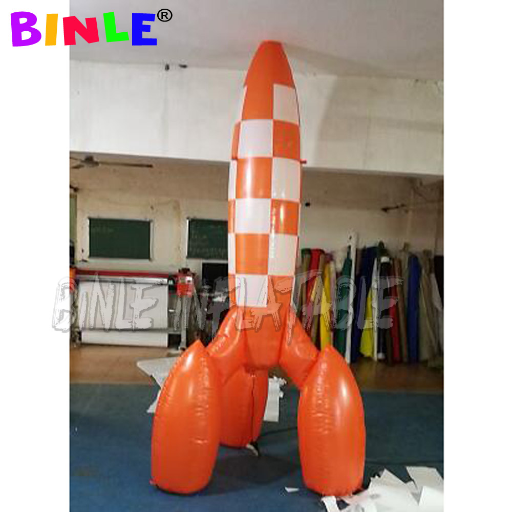 Fashion space theme Inflatable Rocket Model With Blower for Outdoor Decorations