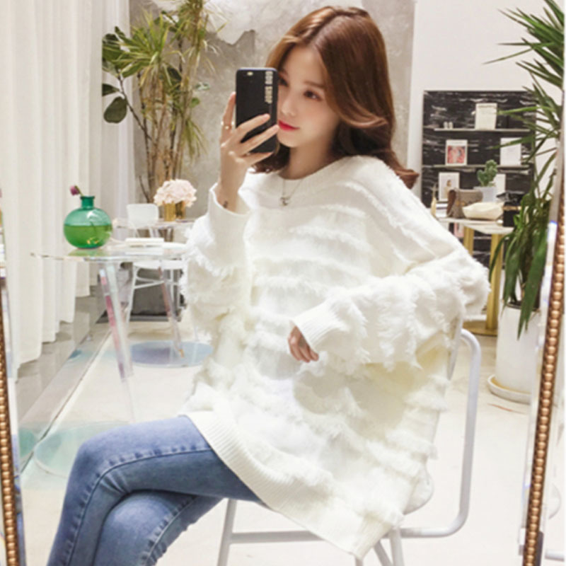 Casual Solid Pullovers Fringe Sweaters Women Sweaters Fashion Women Long Sleeve Loose Women Knitted Sweaters 6029 50 210518