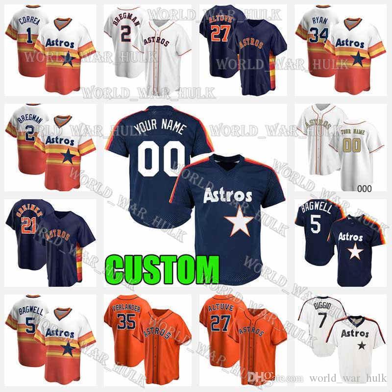 Houston 5 Jeff Bagwell Astros Baseball Jersey 27 Jose Altuve 2 Alex Bregman 35 Justin Verlander 1 Carlos Correa Nolan Ryan Craig Biggio Men, Custom retro(taikongren)
Houston 5 Jeff Bagwell Astros Baseball Jersey 27 Jose Altuve 2 Alex Bregman 35 Justin Verlander 1 Carlos Correa Nolan Ryan Craig Biggio Men, Custom retro(taikongren)