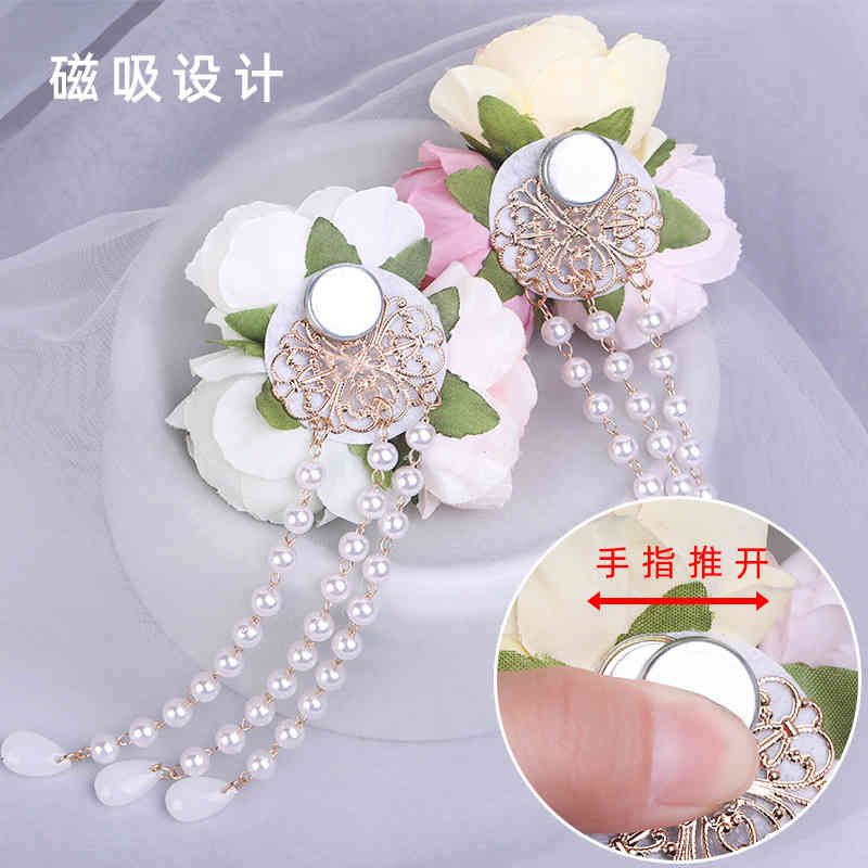 Brooch Han Clothing Accessories Magnetic Suction Buckle Drape Silk Fixed Flower Antique Cape Clip Decoration