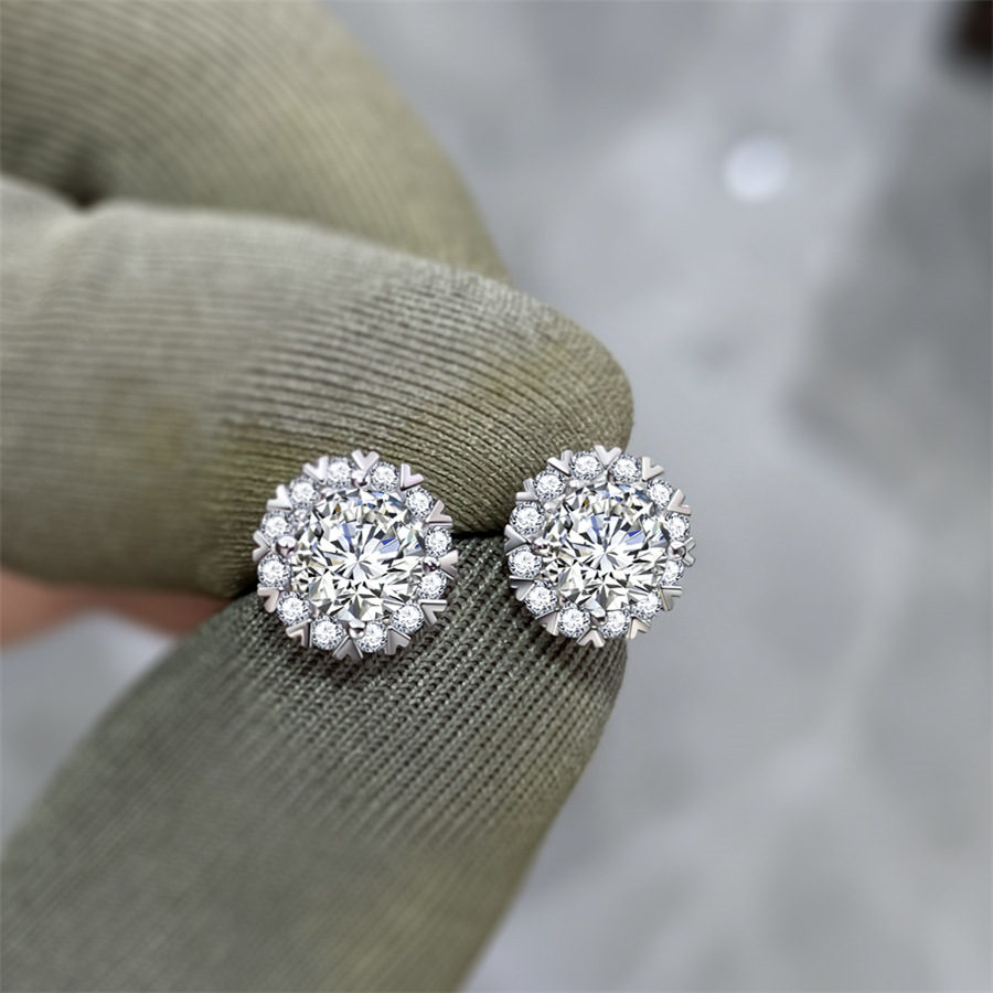 Round cut 0.5ct lab Diamond Stud Earring 925 sterling silver Jewelry Engagement Wedding Earrings for Women Bridal Party Gift