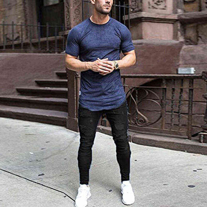 Jean Pants Streetwear Hipster Summer Mens Street Style Ripped Jeans Casual Denim Zipper Trouser Men Autumn Fashion Slim 211111