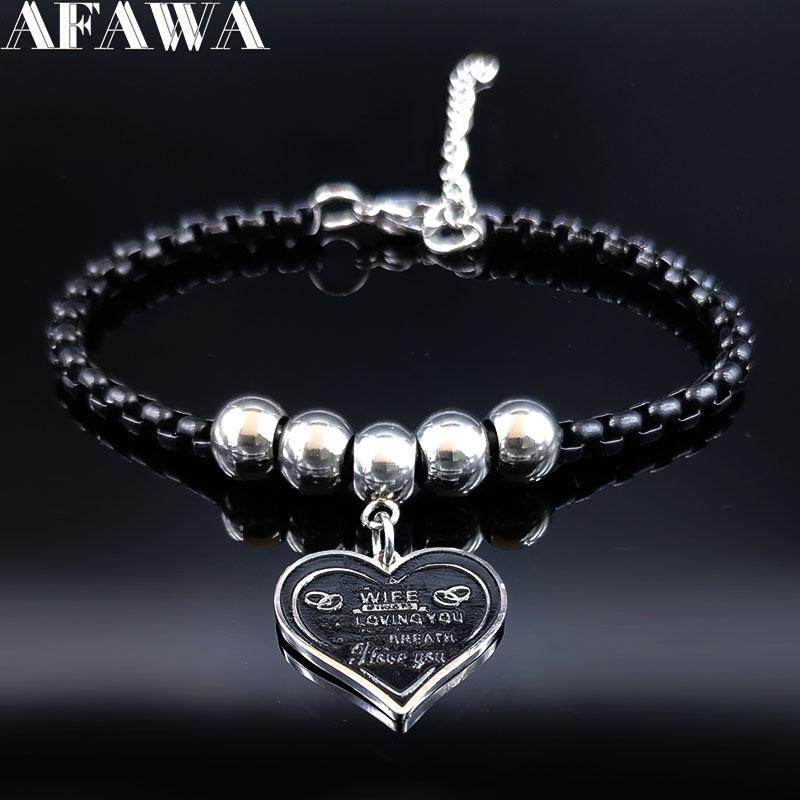 Fashion Love Heart Stainless Steel Bracelets For Women Black Color Bracelet Charm Wife Gift Jewelry Pulseras B18477 Link, Chain
Fashion Love Heart Stainless Steel Bracelets For Women Black Color Bracelet Charm Wife Gift Jewelry Pulseras B18477 Link, Chain