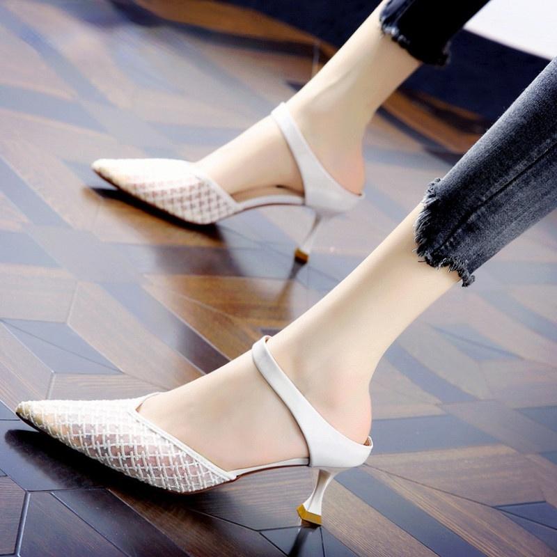 Sandals 2021 Fashion High Heels Women Summer Shoes Spike Heel Jelly Slides Holiday Casual Mixed Color