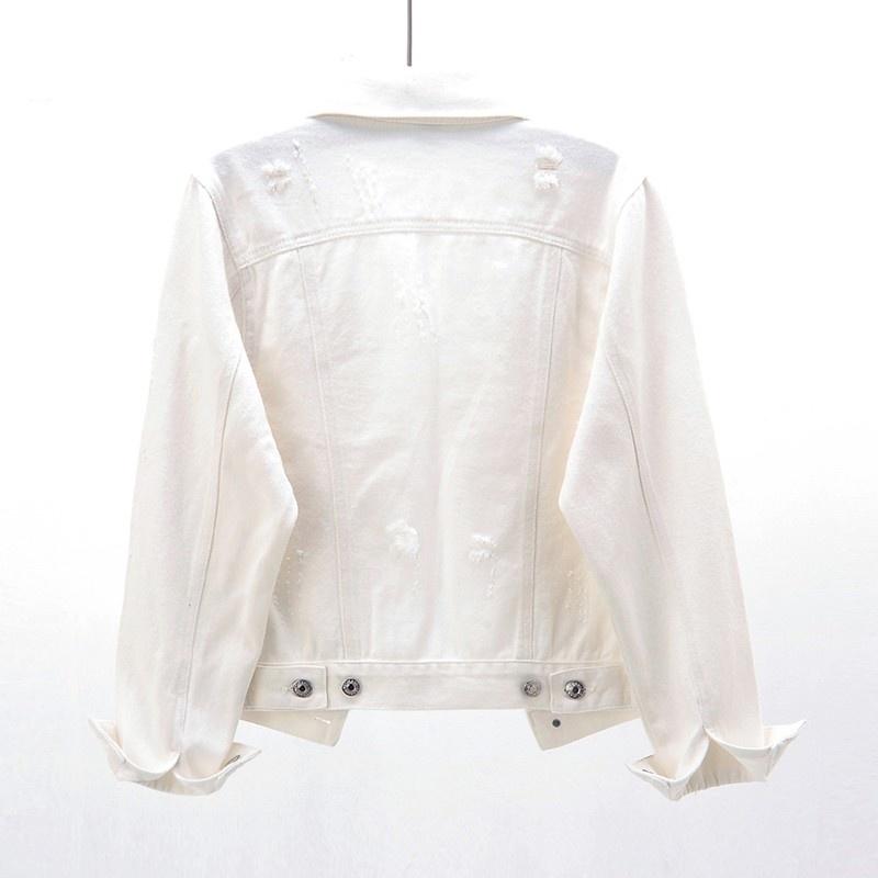 Women's Jackets Spring Ripped Hole Long Sleeve Denim Coat Women High Street Casual Loose Fit White Short Jacket Single Breasted Outerwear, Black;brown
Women's Jackets Spring Ripped Hole Long Sleeve Denim Coat Women High Street Casual Loose Fit White Short Jacket Single Breasted Outerwear, Black;brown
