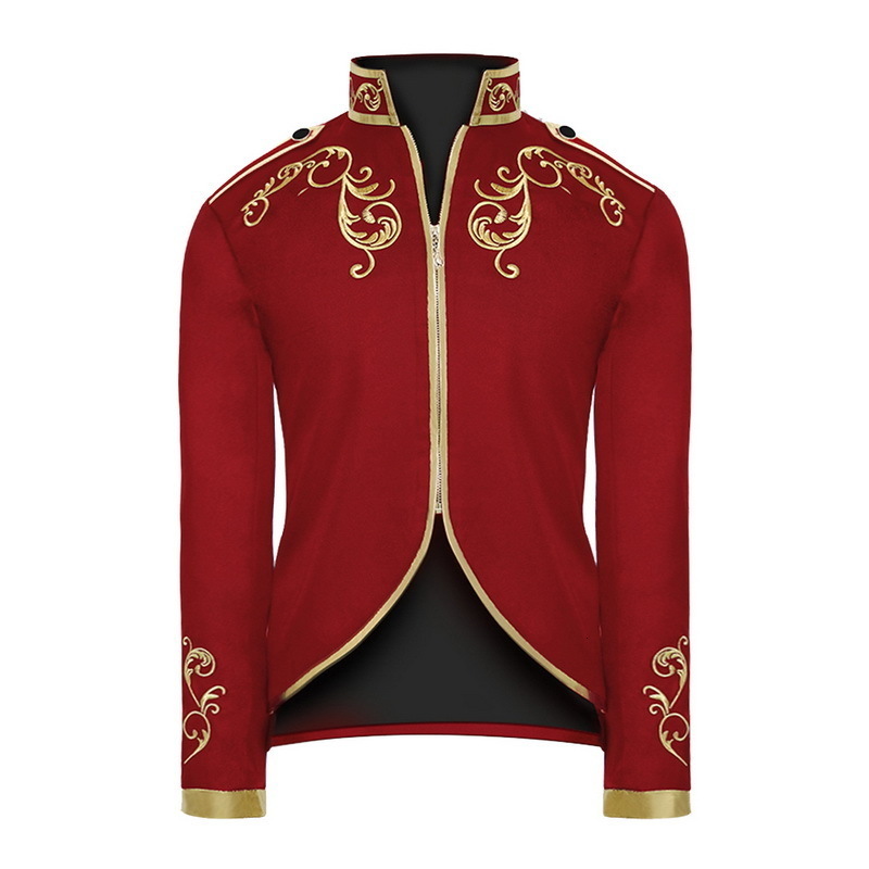 MoneRffi Prince Fashion Gold Embroidery Blazer for men Medieval Slim Fit Suit Jacket Stand collar zipper suit Coat male clothes LJ200923, Black
MoneRffi Prince Fashion Gold Embroidery Blazer for men Medieval Slim Fit Suit Jacket Stand collar zipper suit Coat male clothes LJ200923, Black