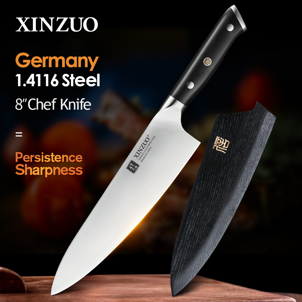 XINZUO 8.5 inch Chef Knife German 1.4116 Stainess Stee Kitchen Knives New Arriva Cooking Accessory Toos with Ebony Hande
XINZUO 8.5 inch Chef Knife German 1.4116 Stainess Stee Kitchen Knives New Arriva Cooking Accessory Toos with Ebony Hande