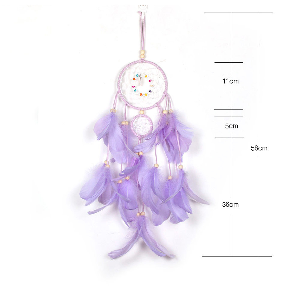 LED Light Dream Catcher Handmade Feathers Car Home Wall Hanging Decoration Ornament Gift Dreamcatcher Wind Chime christmas b