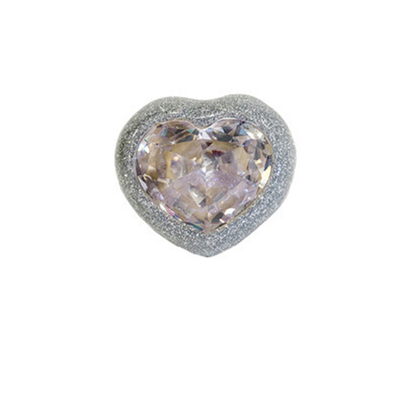 Acrylic Resin Rhinestone Rings Sparkling Heart Crystal Zircon Opening Adjustable Ring for Women Girls Jewelry