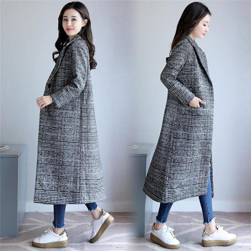 Women's Wool & Blends Spring Autumn Plaid Coat Fashion Long Woolen Slim Type Female Winter Polyester Jackets, Gray
Women's Wool & Blends Spring Autumn Plaid Coat Fashion Long Woolen Slim Type Female Winter Polyester Jackets, Gray