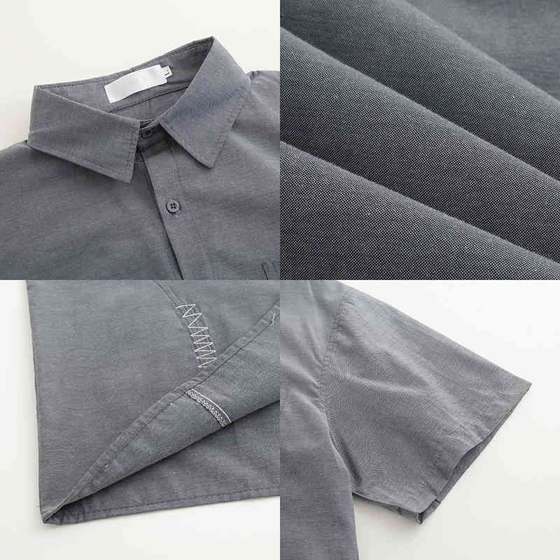 IEFB Casual Short Sleeve Shirt Men's Summer Handsome Oversized White Shirt Ins Korean Fashion Lapel Top Loose Clothing 210524