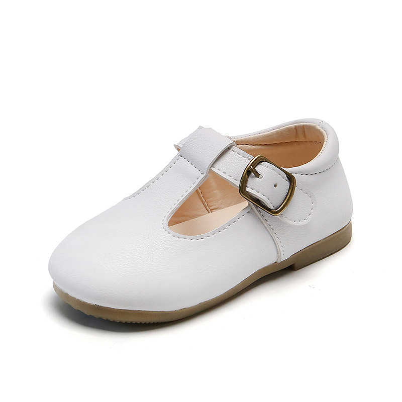 Kids Shoes Baby T Strap Leather For Girls Boys Non-slip Toddlers Spring Autumn Children Buckle Flats 210615