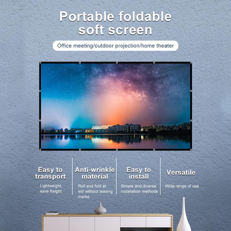Projection Screens 84/100/120/150 Inch 16:9 HD Projector Screen Wall Mounted For Outdoor Home Office Movies Accessories
Projection Screens 84/100/120/150 Inch 16:9 HD Projector Screen Wall Mounted For Outdoor Home Office Movies Accessories
