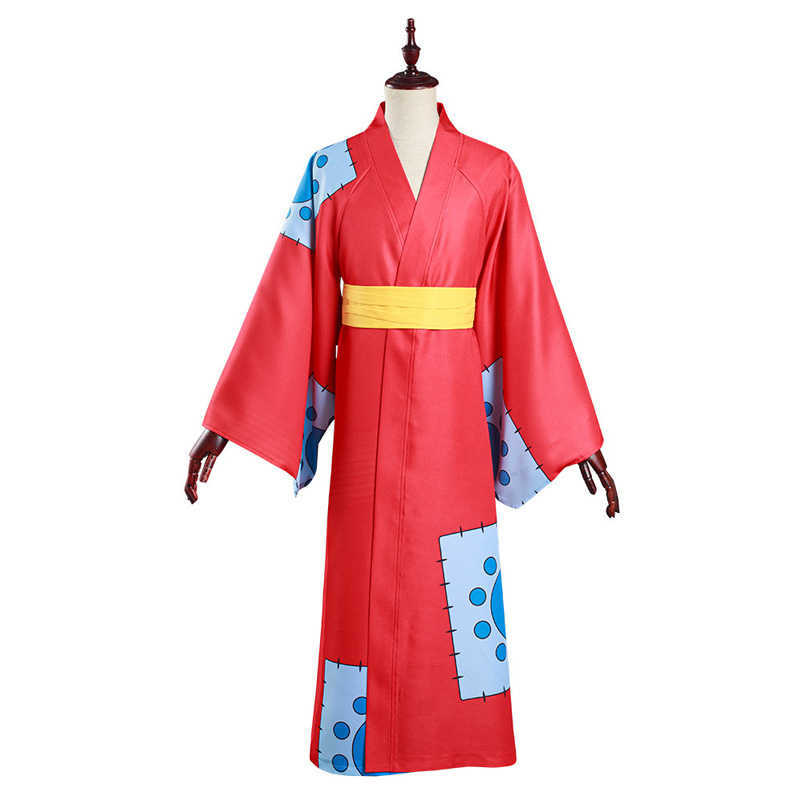 Anime One Piece Kazunokuni Costume Monkey D. Luffy Cosplay Kimono Suit Japanese Clothes Costumes Halloween Carnival Y0913