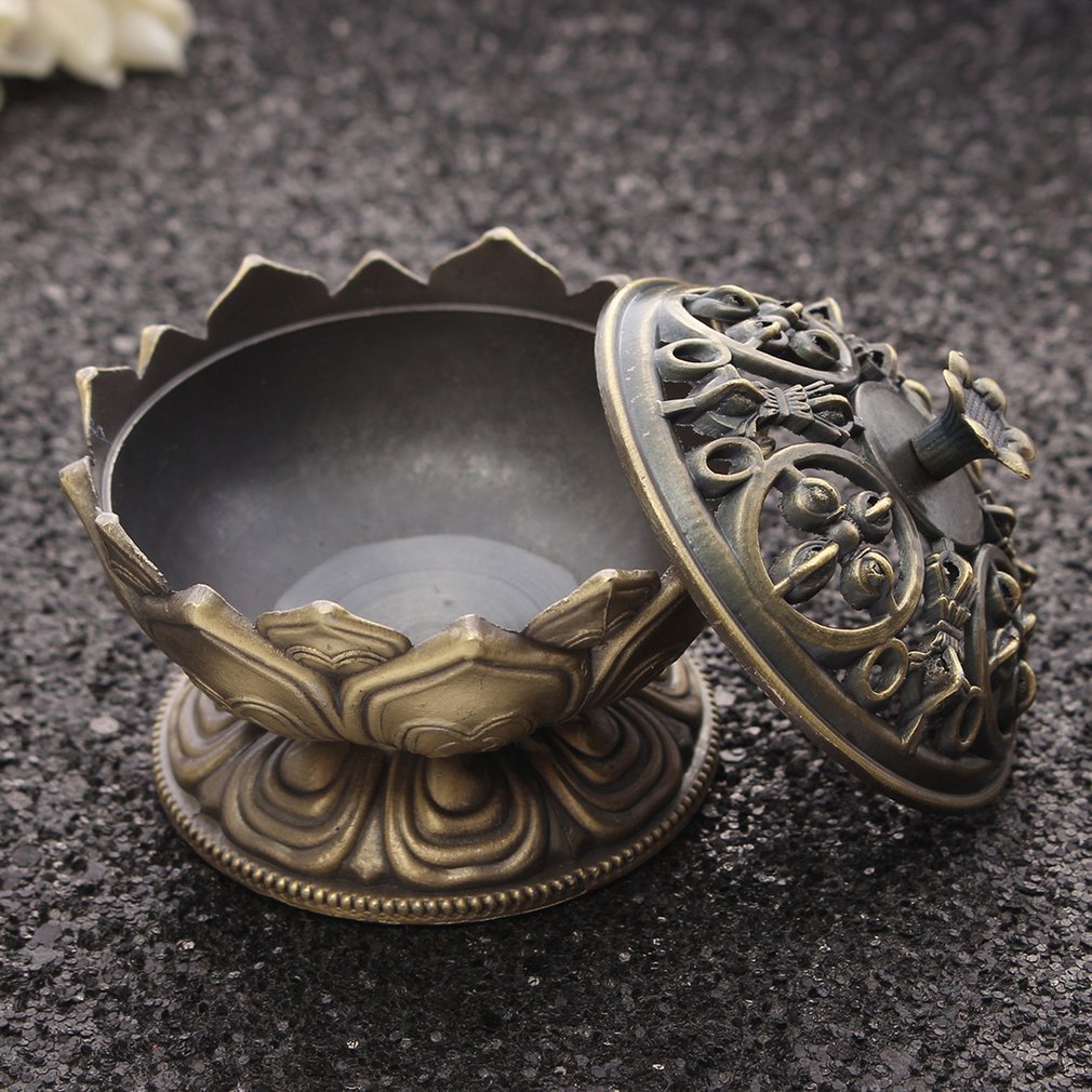 Chinese Buddha Light Metals Wiesmoke burner Lotus flower Wiesmoke Houder Handmade Wiesmoke barrel For Buddhist Home Office Decoration
