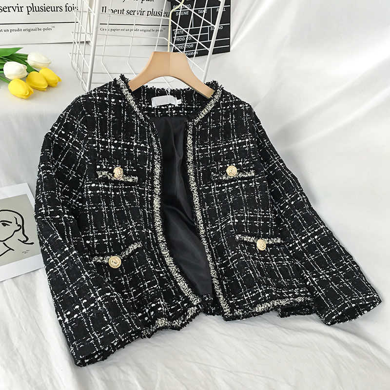 Suits Jacket Women Female Tweed Jacket Vintage Fashion Suit Channel Jacket Blazer Femme Feminino Coat Festival S0810