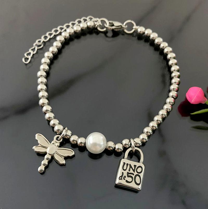 Heart Lock Key Pearl Bracelet Stainless Steel Round Ball Beads Tube Letter Man Women Fashion LUCKY Jewelry Pulsera Charm Bracelets
Heart Lock Key Pearl Bracelet Stainless Steel Round Ball Beads Tube Letter Man Women Fashion LUCKY Jewelry Pulsera Charm Bracelets