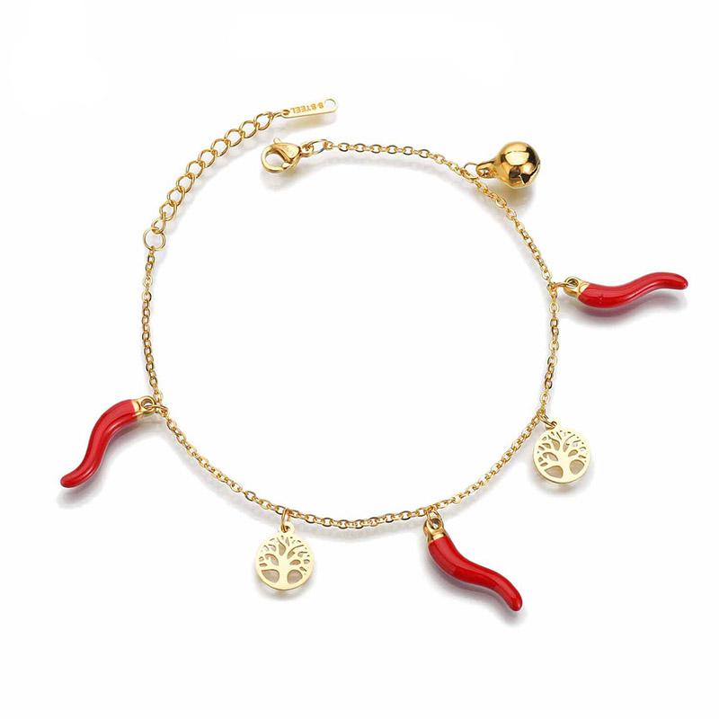 Charm Bracelets Hollow Out Tree Of Life Pepper Bell Stainless Steel Chain Chili Girl Pendant Women Friendship Pulseras, Golden;silver
Charm Bracelets Hollow Out Tree Of Life Pepper Bell Stainless Steel Chain Chili Girl Pendant Women Friendship Pulseras, Golden;silver
