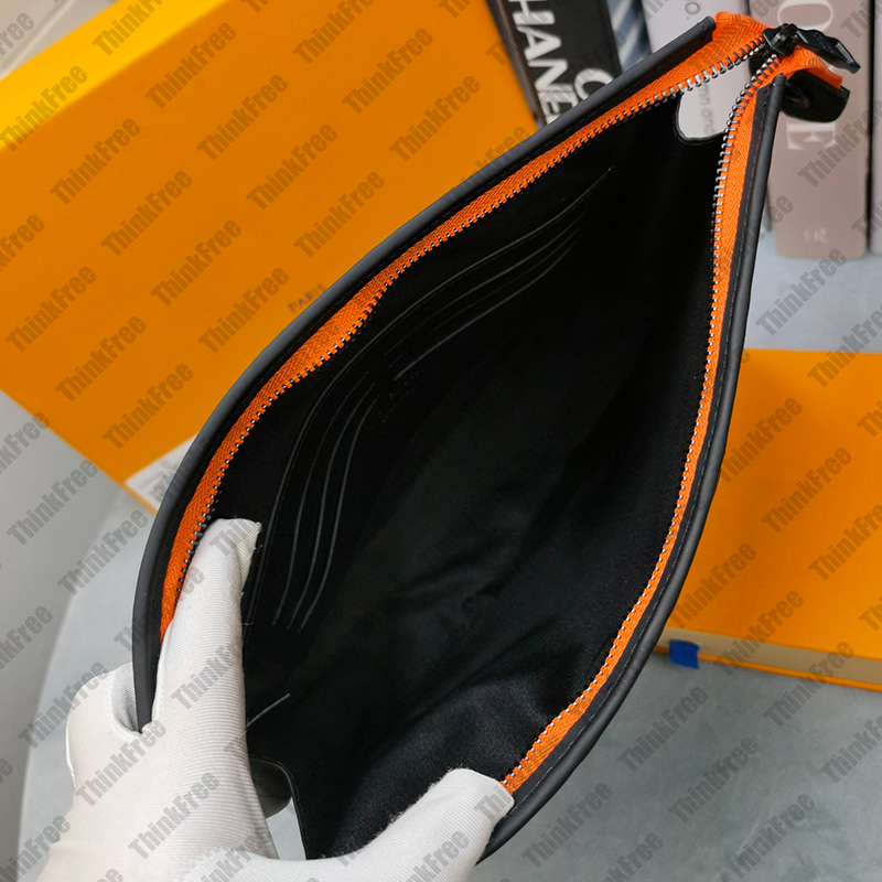 Luxury Designer Men's Clutch Bags Briefcases Black Embossed Old Flower Top Grade Genuine Leather Bags Luxurious Bag Totes Orange Zipper
Luxury Designer Men's Clutch Bags Briefcases Black Embossed Old Flower Top Grade Genuine Leather Bags Luxurious Bag Totes Orange Zipper