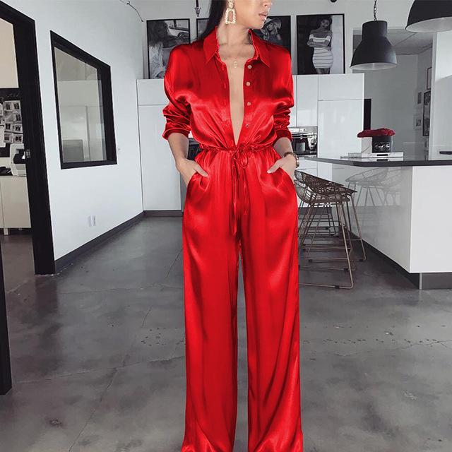 Women's Jumpsuits & Rompers Elegant Loose Satin Bodycon Bandage Jumpsuit Women 2021 Spring Sexy Solid Lapel Deep V Neck Playsuits Ladies Str, Black;white
Women's Jumpsuits & Rompers Elegant Loose Satin Bodycon Bandage Jumpsuit Women 2021 Spring Sexy Solid Lapel Deep V Neck Playsuits Ladies Str, Black;white