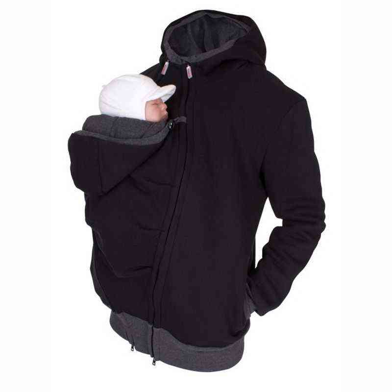 New Autumn Winter Kangaroo Baby Carrier Hooded Hoodies Sweatshirt For Father Babywearing Jacket Multifunctional Kangaroo Clothes G1229
